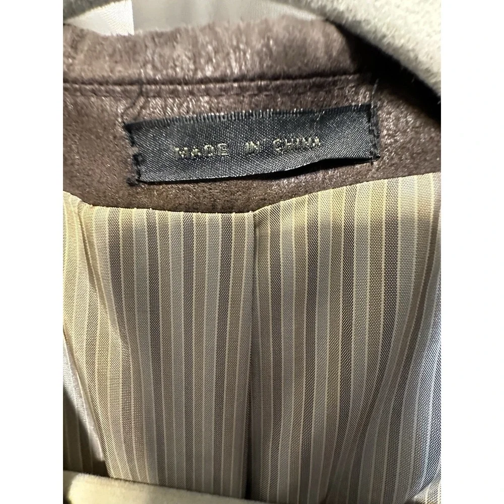 ANDREW FEZZA Men's Brown Faux Leather Baxter Blazer Sportcoat Lined Sz 44R